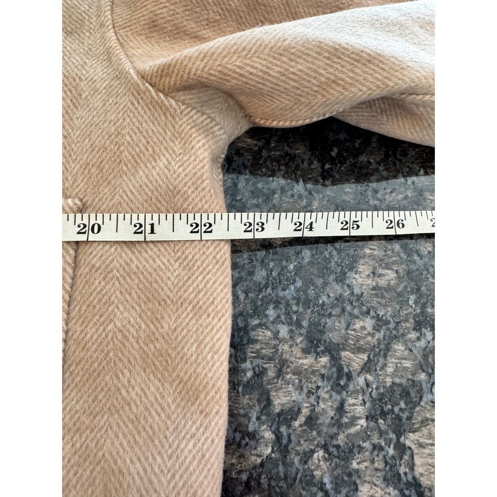 Sezane Mia Jacket Chevrons Taupe Wool Blend Herringbone Shacket US 4 FR 36 NEW - Picture 7 of 10